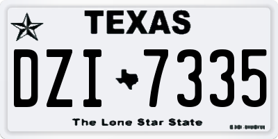 TX license plate DZI7335