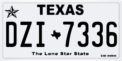 TX license plate DZI7336