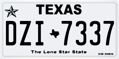 TX license plate DZI7337