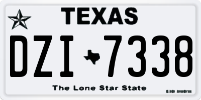 TX license plate DZI7338