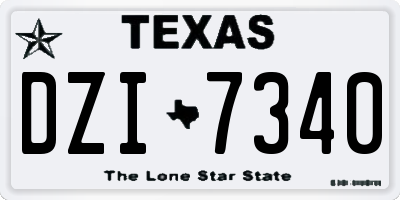 TX license plate DZI7340