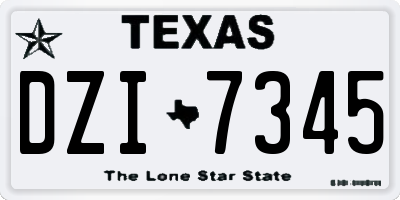 TX license plate DZI7345