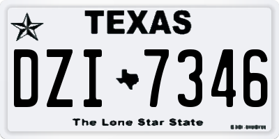 TX license plate DZI7346