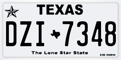 TX license plate DZI7348