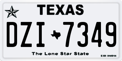 TX license plate DZI7349