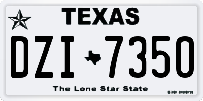 TX license plate DZI7350
