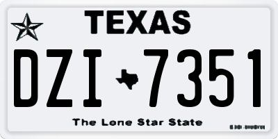 TX license plate DZI7351
