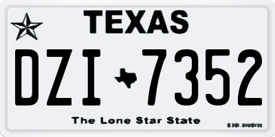 TX license plate DZI7352