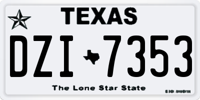 TX license plate DZI7353
