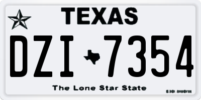TX license plate DZI7354