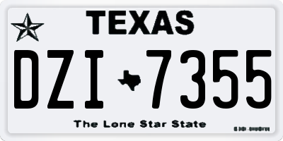 TX license plate DZI7355