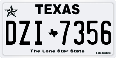 TX license plate DZI7356