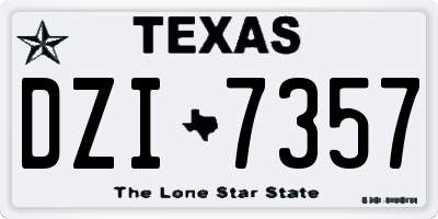 TX license plate DZI7357