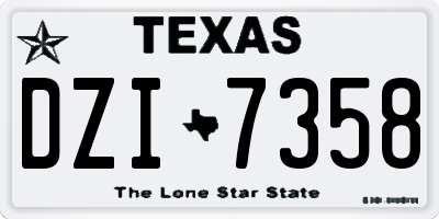 TX license plate DZI7358