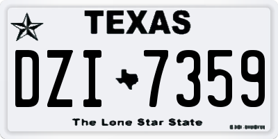 TX license plate DZI7359