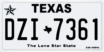 TX license plate DZI7361