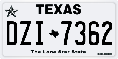 TX license plate DZI7362