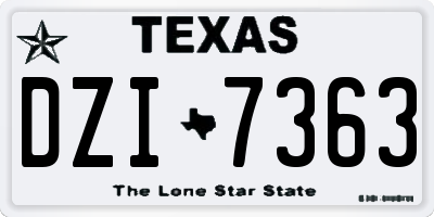 TX license plate DZI7363