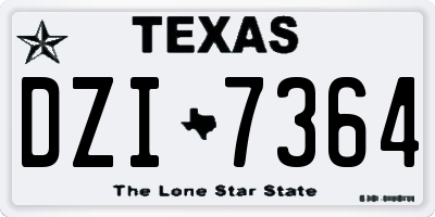 TX license plate DZI7364