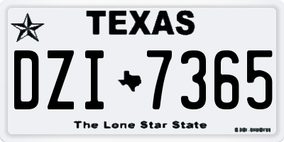 TX license plate DZI7365