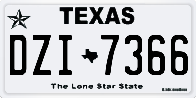 TX license plate DZI7366