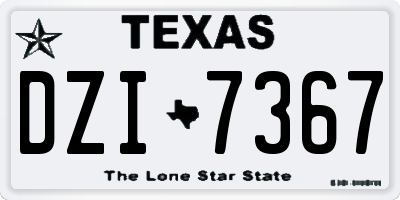 TX license plate DZI7367