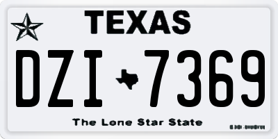 TX license plate DZI7369
