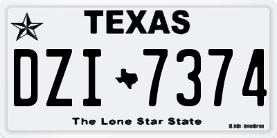 TX license plate DZI7374