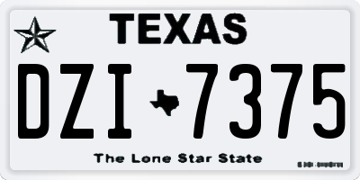TX license plate DZI7375