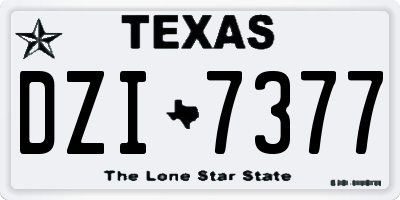 TX license plate DZI7377