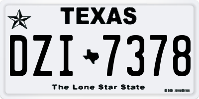 TX license plate DZI7378
