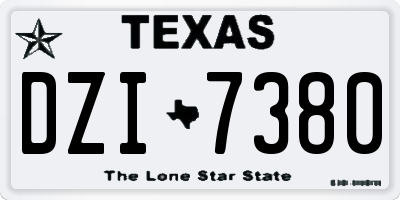 TX license plate DZI7380