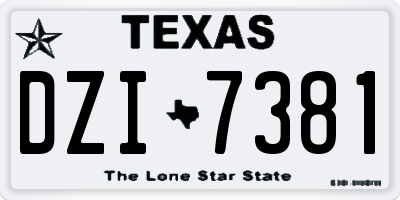 TX license plate DZI7381