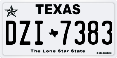 TX license plate DZI7383