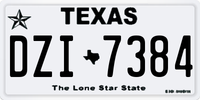 TX license plate DZI7384