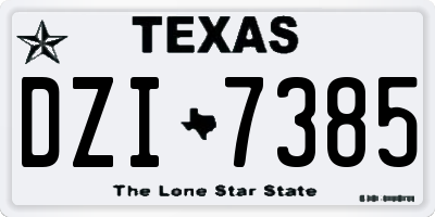 TX license plate DZI7385