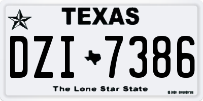 TX license plate DZI7386
