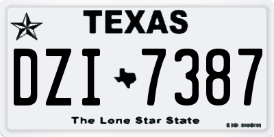 TX license plate DZI7387