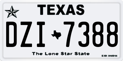 TX license plate DZI7388