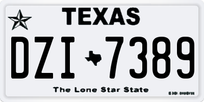 TX license plate DZI7389