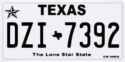 TX license plate DZI7392