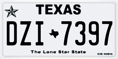 TX license plate DZI7397