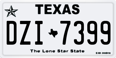 TX license plate DZI7399