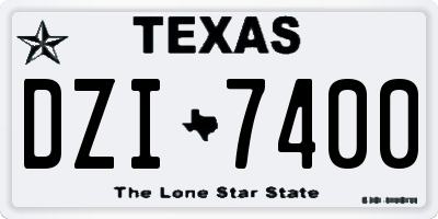 TX license plate DZI7400