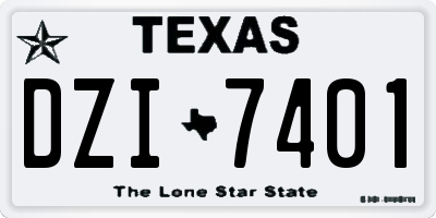TX license plate DZI7401