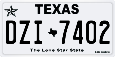 TX license plate DZI7402