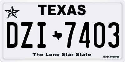 TX license plate DZI7403