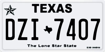 TX license plate DZI7407
