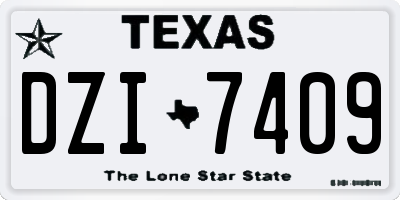TX license plate DZI7409