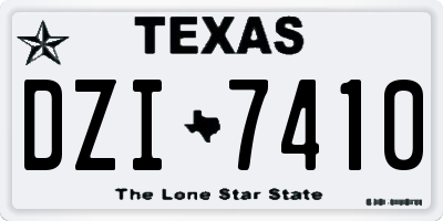 TX license plate DZI7410
